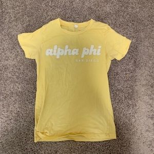 Yellow Alpha phi T-shirt
